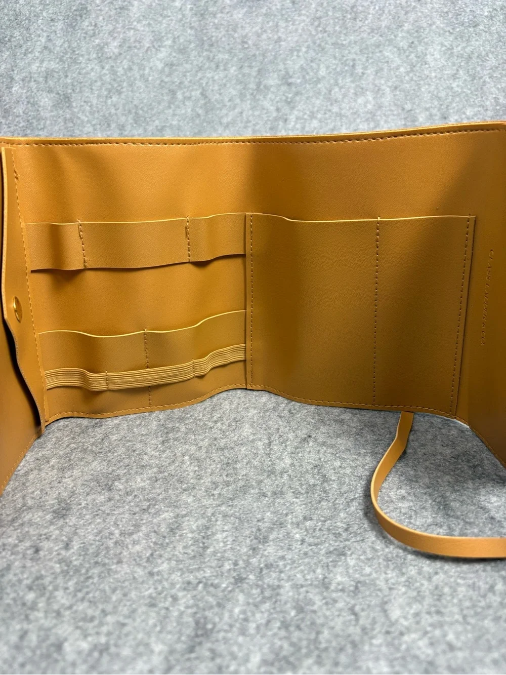 Glass Ladder & Co Camel Vegan Leather Travel Jewelry Organizer Roll
